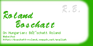 roland boschatt business card